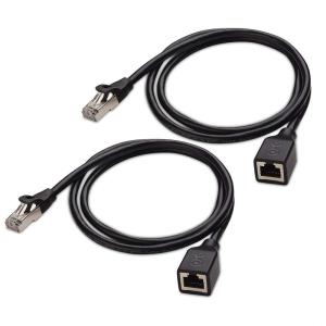 imageCable Matters 10Gbps 2Pack Shielded Cat 6 Ethernet Extension Cable  6ft Shielded Ethernet Extender Cat6 Extension Cable3 Feet