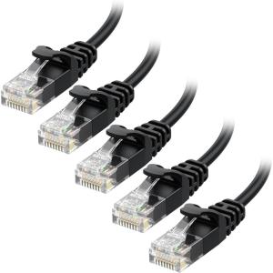 imageCable Matters 10Gbps 5Pack Snagless Cat 6 Ethernet Cable  5ft Slim Profile Cat 6 Cable Cat6 Cord Thin Ethernet Cord BlueBlack
