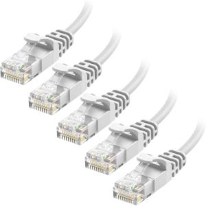 imageCable Matters 10Gbps 5Pack Snagless Cat 6 Ethernet Cable  5ft Slim Profile Cat 6 Cable Cat6 Cord Thin Ethernet Cord BlueWhite