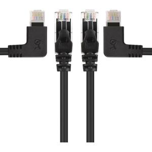 imageCable Matters 10Gbps ComboPack 90 Degree Cat 6 Ethernet Cable  7ft Cat6 Right Angle Ethernet Cable 90Degree  270 Degree RightAngle RJ45 Connectors7 ft