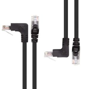imageCable Matters 10Gbps ComboPack 90 Degree Cat 6 Ethernet Cable  7ft Cat6 Right Angle Ethernet Cable Right Angle Up and Down Connectors10 Feet