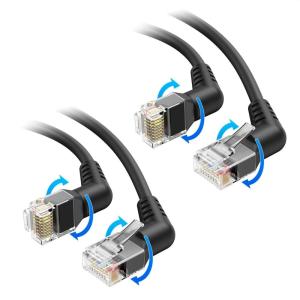 imageCable Matters 10Gbps Rotatable Cat 6 Ethernet Cable  20ft with Ultra Flex PVC Jacket for Tight Spaces Cat 6 Ethernet Cable Right Angle BlackBlack
