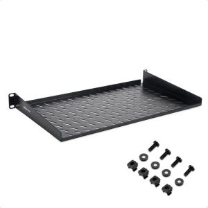 imageCable Matters 1U Server Rack Shelf for 19quot Frame ampamp Cabinet 10quot Depth with 55lbs Weight Capacity Rack Mount Shelf in Black